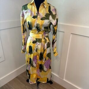 French Connection Yellow and Green Maxi Dress NWT